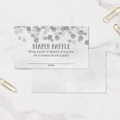 Silver Baby Shower Diaper Raffle Tickets