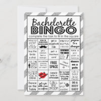 Silver Bachelorette Bingo, Party Game, Challenge