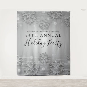 Silver Backdrop Corporate Elegant Winter Glam