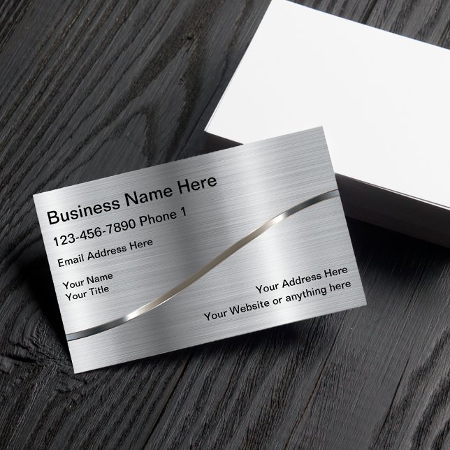 Silver Background Construction Service Business Card (Creator Uploaded)