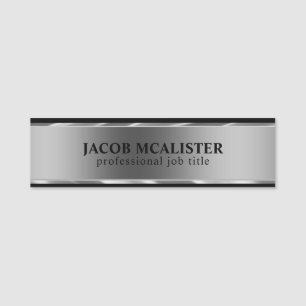 Silver Background Name Tag