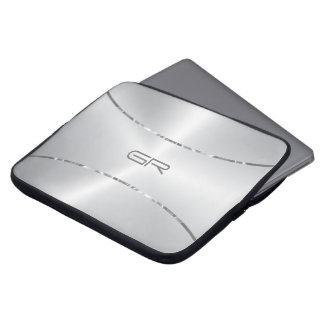 Silver Background stripes accent Laptop Sleeve