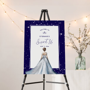Silver Ball Gown Dress Sweet 16 Birthday Welcome Foam Board