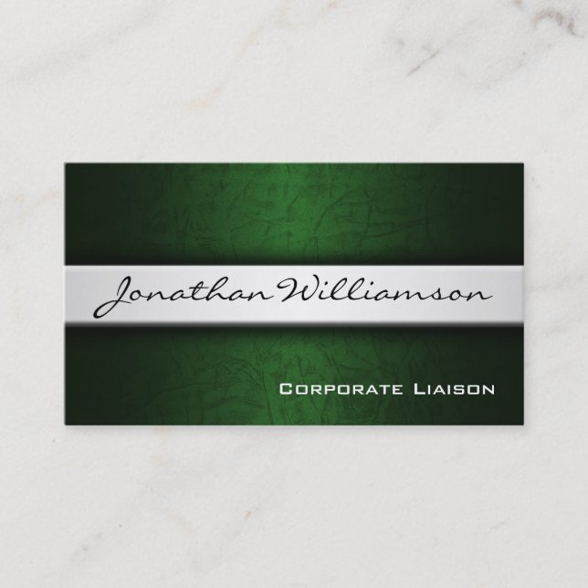 Silver Band Modern Professional Business Card (Front)