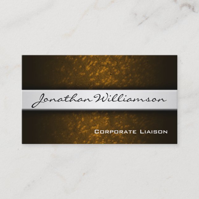 Silver Band Modern Professional Business Card (Front)