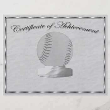 Silver Baseball Certificate Of Achievement Flyer by Firecrackinmama at Zazzle