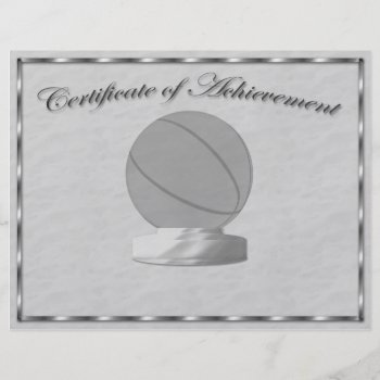 Silver Basketball Certificate Of Achievement Flyer by Firecrackinmama at Zazzle