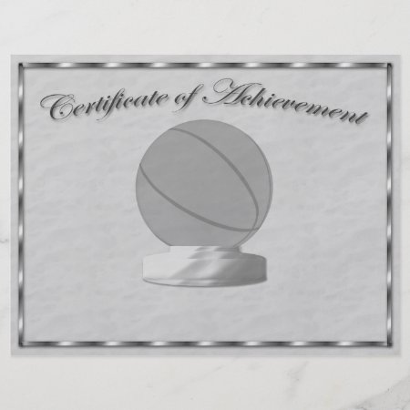 Silver Basketball Certificate Of Achievement Flyer