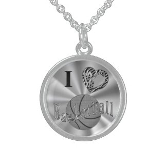 Silver Basketball Necklaces for Girls Animal Print