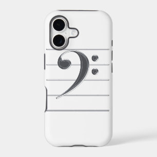 Silver Bass Clef Music iPhone 17 Case