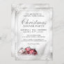 Silver Baubles Snowflakes Christmas Holiday Party Invitation