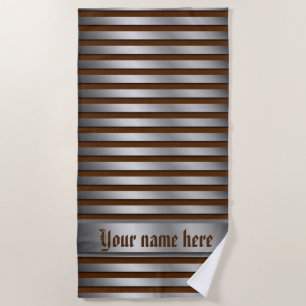 silver Beach towels,stripes,colorful+ craft, Beach Towel