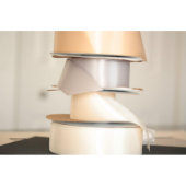 Silver Beaded Bridal Sash w/ White Ribbon (Ribbon Colors)