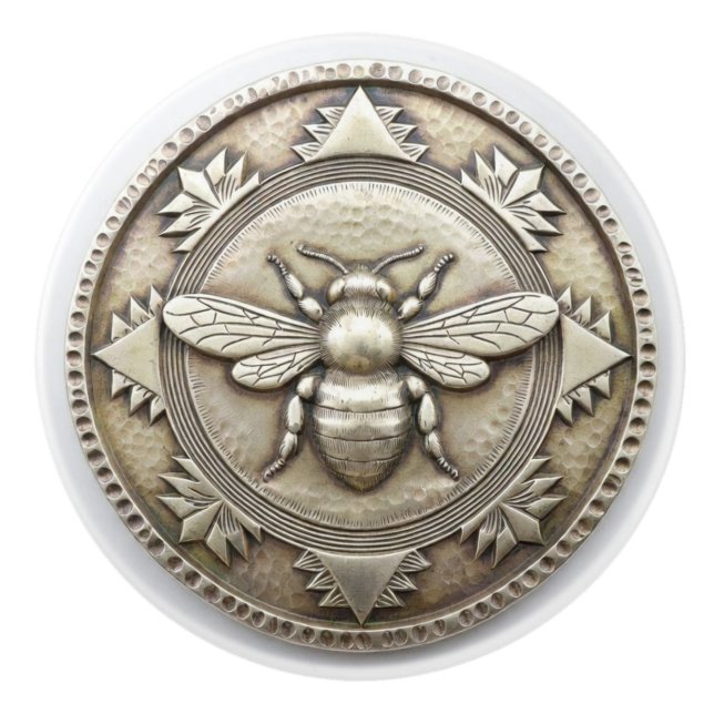 Silver Bee Ceramic Knob (Front)