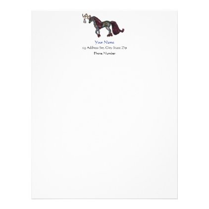 Silver Bell Holiday Horse Christmas Pony Reindeer Letterhead