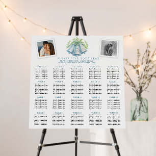 Silver bells 20 tables wedding seating chart foam board