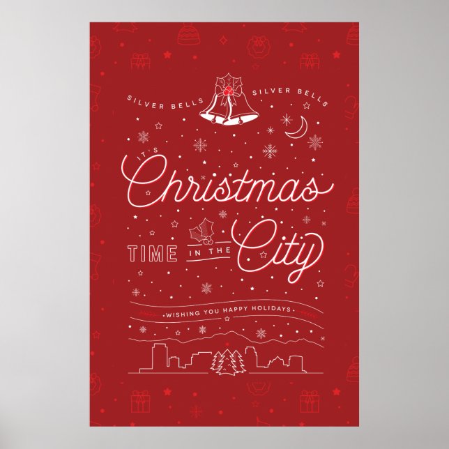 Silver Bells Christmas Poster 24x36 / Red (Front)