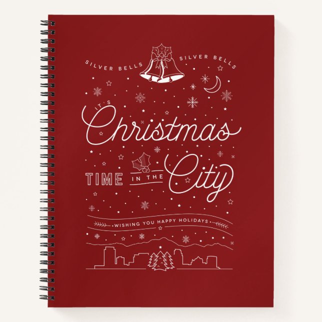 Silver Bells Christmas Sketchbook Blank Notebook (Front)
