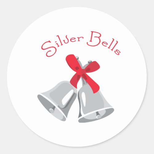 Silver Bells Classic Round Sticker