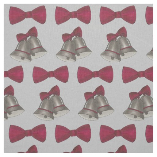 Silver Bells Gray Wedding Anniversary Engagement Fabric
