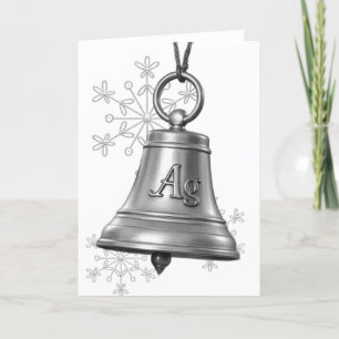 Silver Bells Periodic Table Christmas Science Snow Holiday Card
