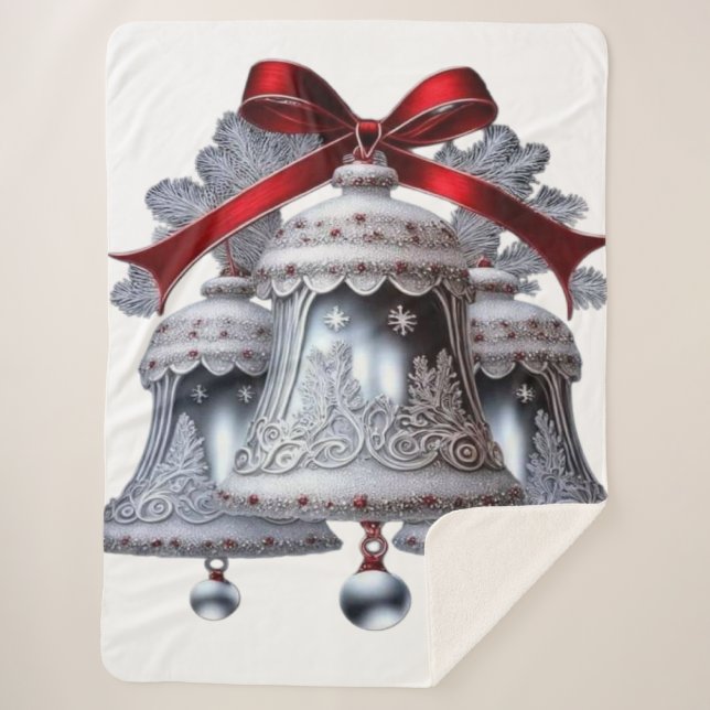Silver bells  sherpa blanket (Front)