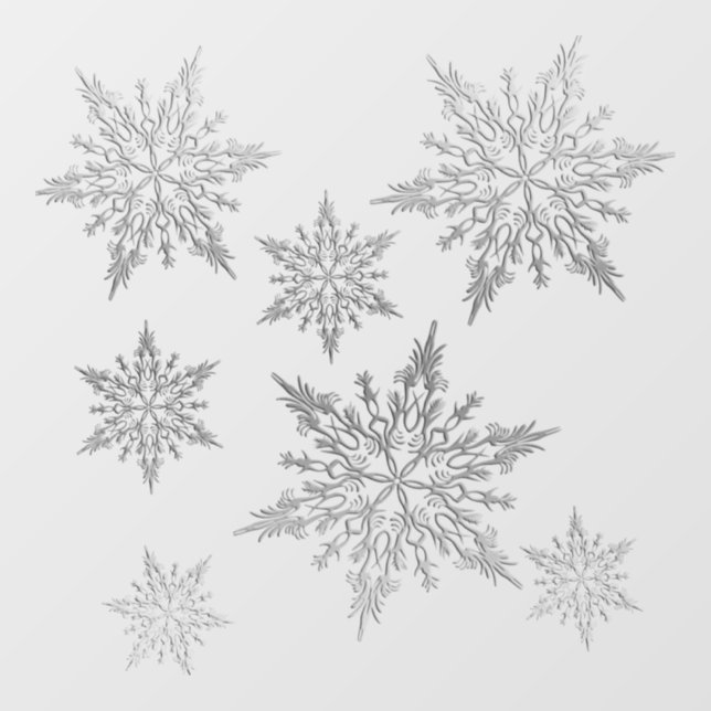 Silver Bells Snowflakes Window Cling (Sheet)