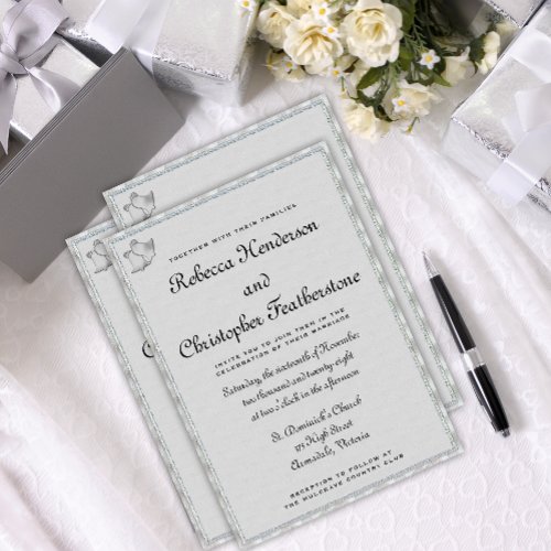 Silver Bells Symphony Elegant Wedding Invitation