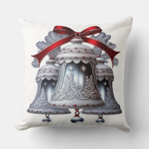 Silver bells throw pillow