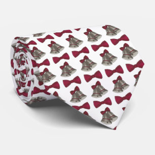 Silver Bells Wedding Anniversary Bow Groom Tie