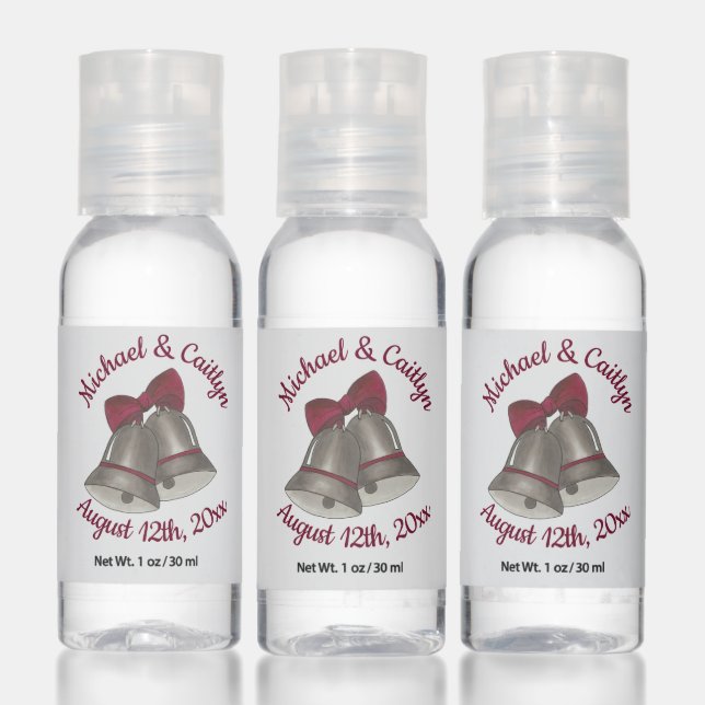 Silver Bells Wedding Anniversary Engagement Shower Hand Sanitizer (Set)