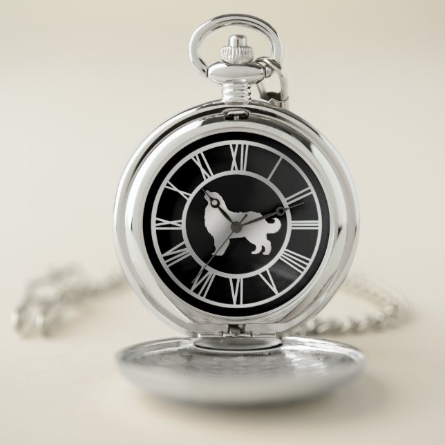 Silver Bernese Mountain Dog Pocket Watch (Inside)