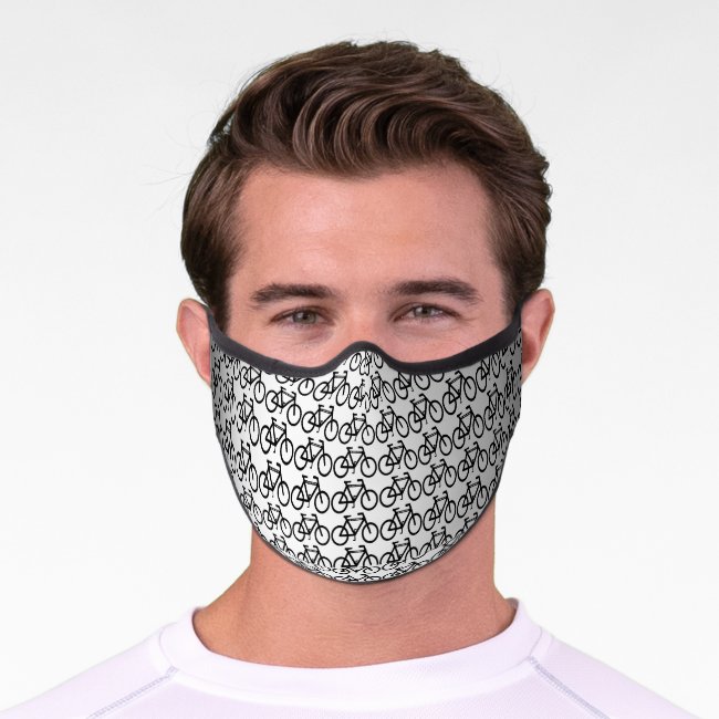 Silver Bicycle Sports Pattern Premium Face Mask