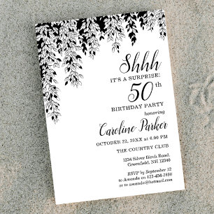 Silver Birch 50th Anniversary Surprise Birthday  Invitation