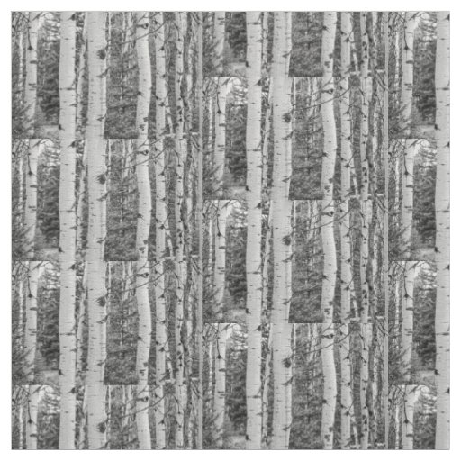 Silver birch Black and White Fabric