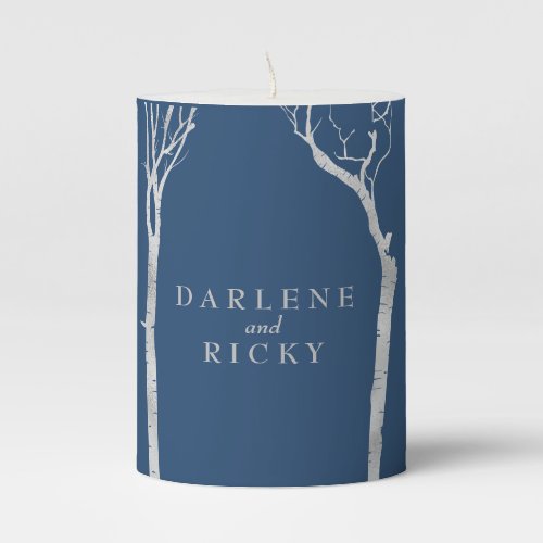 Silver Birch Trees Pillar Candle