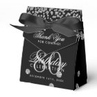Silver Black 80th Birthday Thank You Confetti