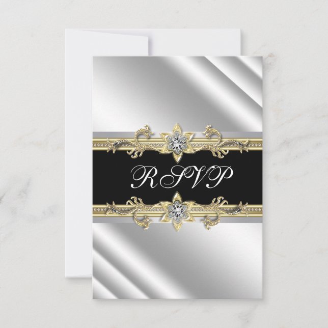 Silver Black and Gold RSVP (Front)