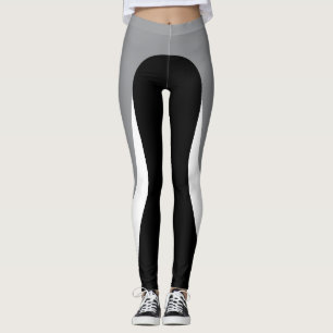 Silver, Black and White Pattern Leggings