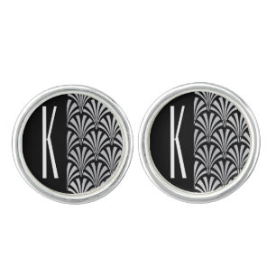 Silver & Black Art Deco Cufflinks