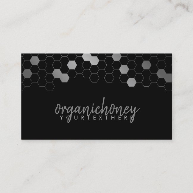 Silver Black Bee Farm Apiary Honeycomb Business Card