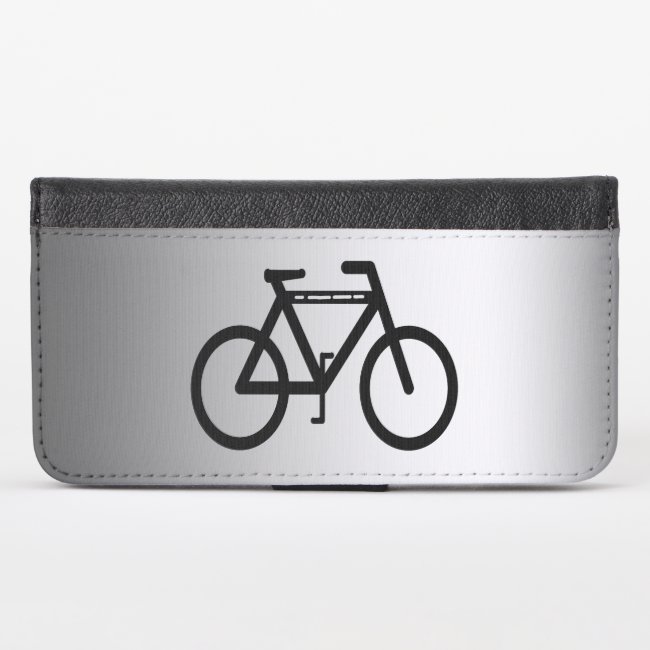 Silver Black Bicycle Abstract iPhone X Wallet Case