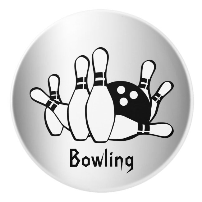 Silver Black Bowling Ceramic Knob
