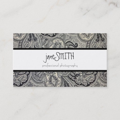 Customizable Silver &amp; Black Business Cards