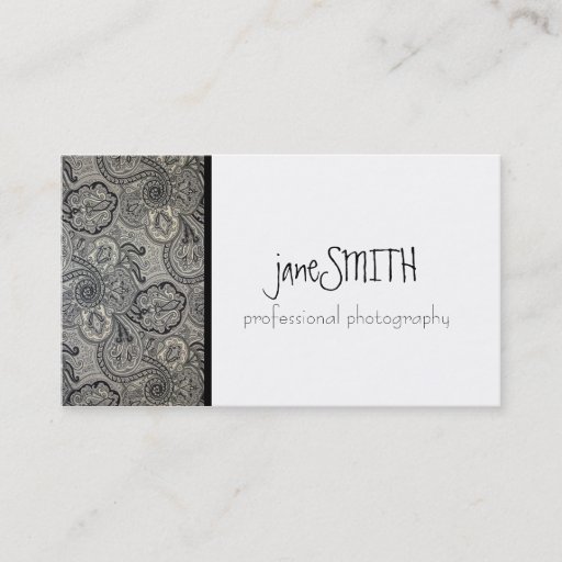 Customizable Silver &amp; Black Business Card