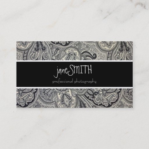 Customizable Silver &amp; Black Business Card Template