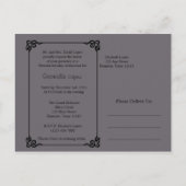 Silver Black Butterfly Gown Quinceanera Invitation (Back)