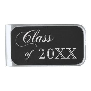 Silver Black Class of 2024 Silver Finish Money Clip