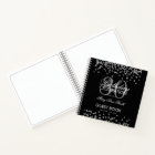Silver Black Confetti 30th Birthday Guestbook