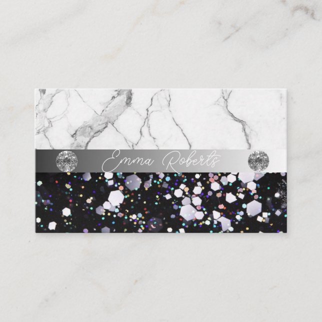 Silver Black Diamond Coach Business Card (Front)
